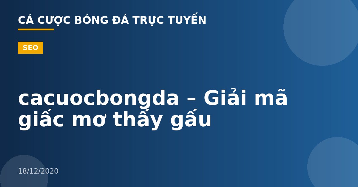 cacuocbongda – Giải mã giấc mơ thấy gấu
