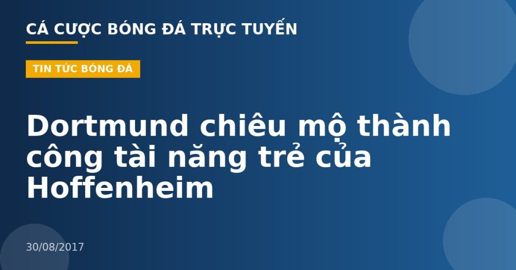 Dortmund chiêu mộ thành công tài năng trẻ của Hoffenheim