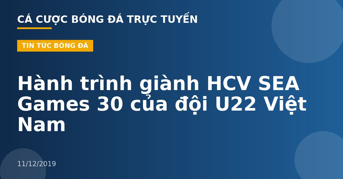 Hành trình giành HCV SEA Games 30 của đội U22 Việt Nam