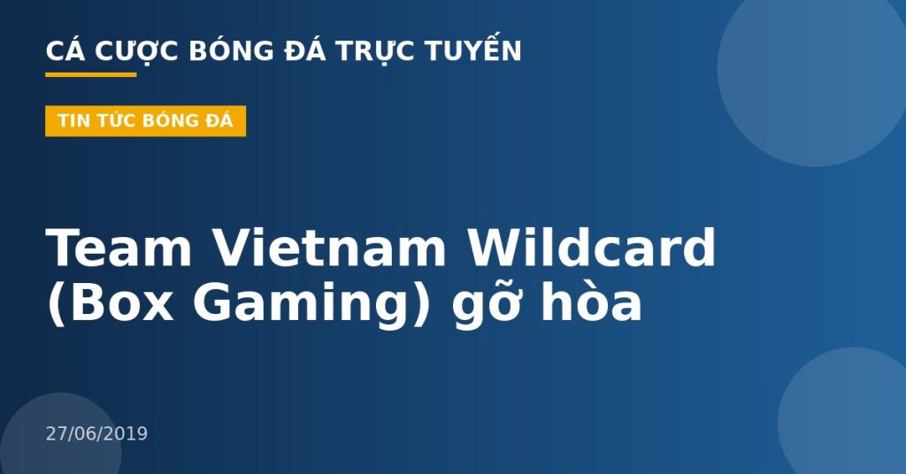 Team Vietnam Wildcard (Box Gaming) gỡ hòa